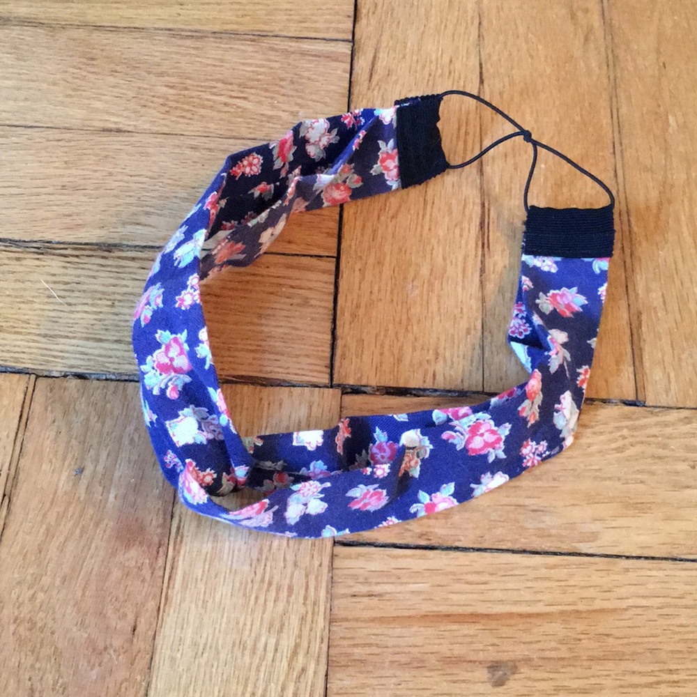 Fabric blue with flowers head band